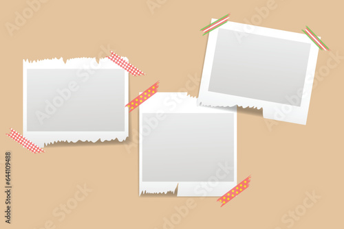 Picture or photo collage frame with torn edges