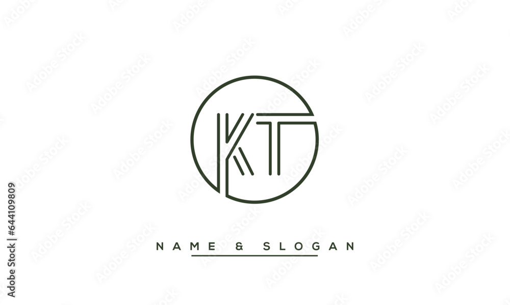 KT, TK, K, T Abstract Letters Logo Monogram KT, TK, K, T Abstract Letters Logo Monogram