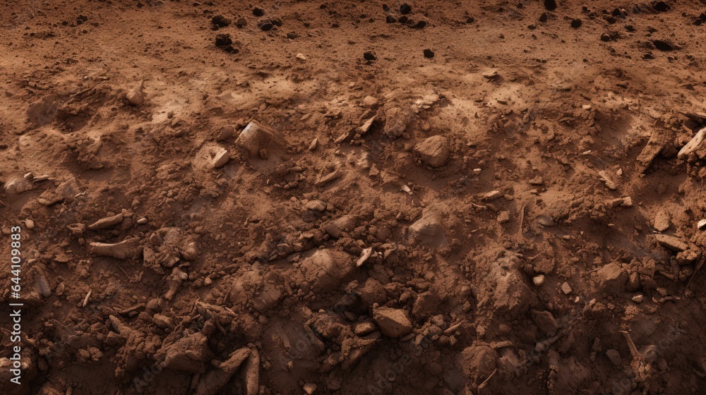 Plowed brown, red earth, soil. Autumnal harvest, fields being plowed. Agriculture, close-up of a plowed, rough dirt. Harvest. Plowed brown, red earth, soil. Autumnal harvest, fields being plowed. Agriculture, close-up of a plowed, rough dirt. Harvest.