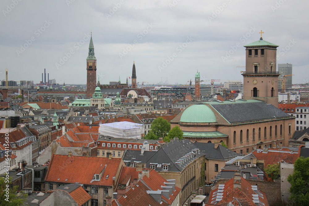 Obraz premium Copenhagen Denmark 18.05. 2023. Copenhagen, the capital of Denmark, is located on the offshore islands of Zealand and Amager.