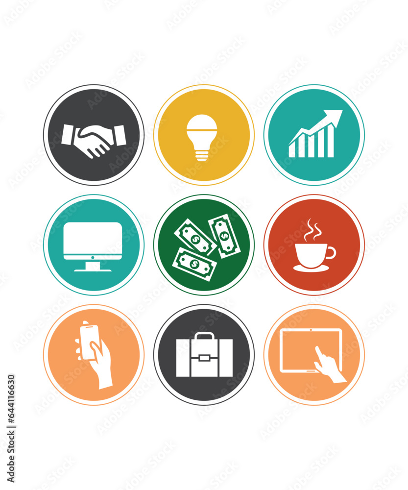 9 Different Business And Work Icon Silhouettes 9 Different Business And Work Icon Silhouettes