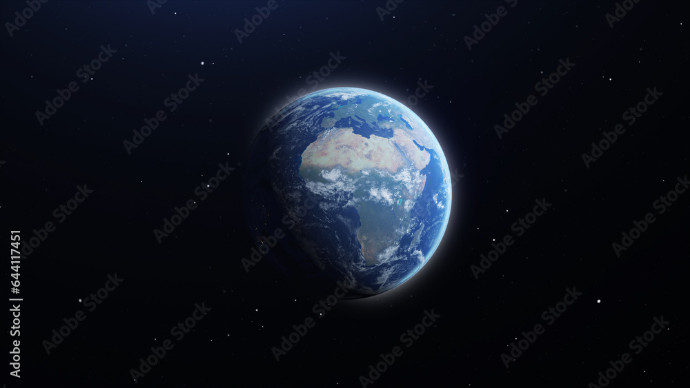 Planet Earth Rotating in Deep Sapce