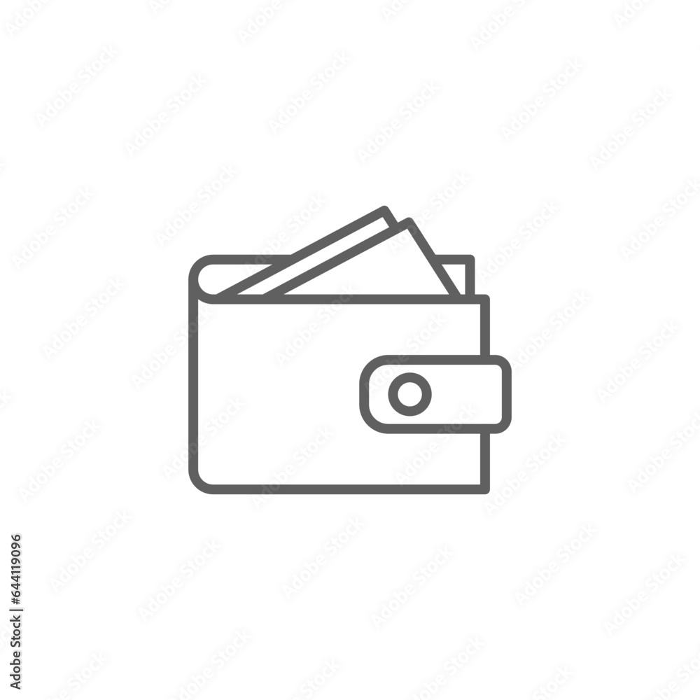 Wallet icon. Simple outline style. Affordable, investment, money, cash, dollar, bill, payment, business, finance concept. Thin line symbol. Vector isolated on white background. Editable stroke SVG. Wallet icon. Simple outline style. Affordable, investment, money, cash, dollar, bill, payment, business, finance concept. Thin line symbol. Vector isolated on white background. Editable stroke SVG.