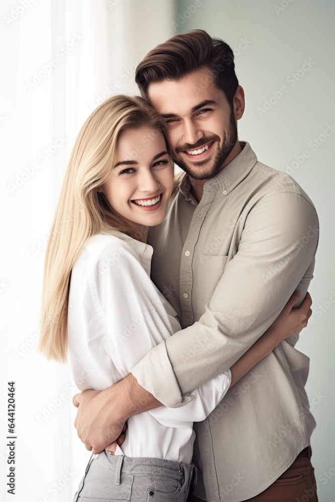 shot of a happy young couple posing together with their arms around each other shot of a happy young couple posing together with their arms around each other