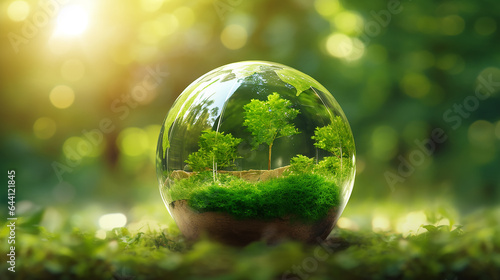 eco concept green glass ball.