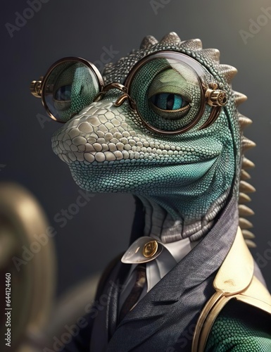 Luxe Lizard - An Anthropomorphic Mascot Redefining Style and Sophistication for Your Brand