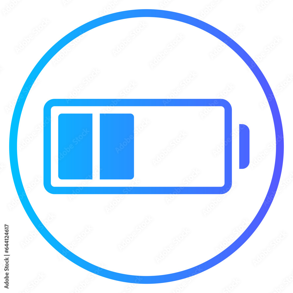 half battery gradient icon