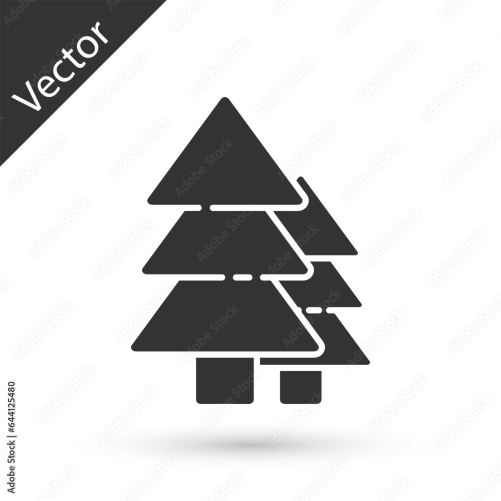 Grey Tree icon isolated on white background. Forest symbol. Vector Illustration Grey Tree icon isolated on white background. Forest symbol. Vector Illustration