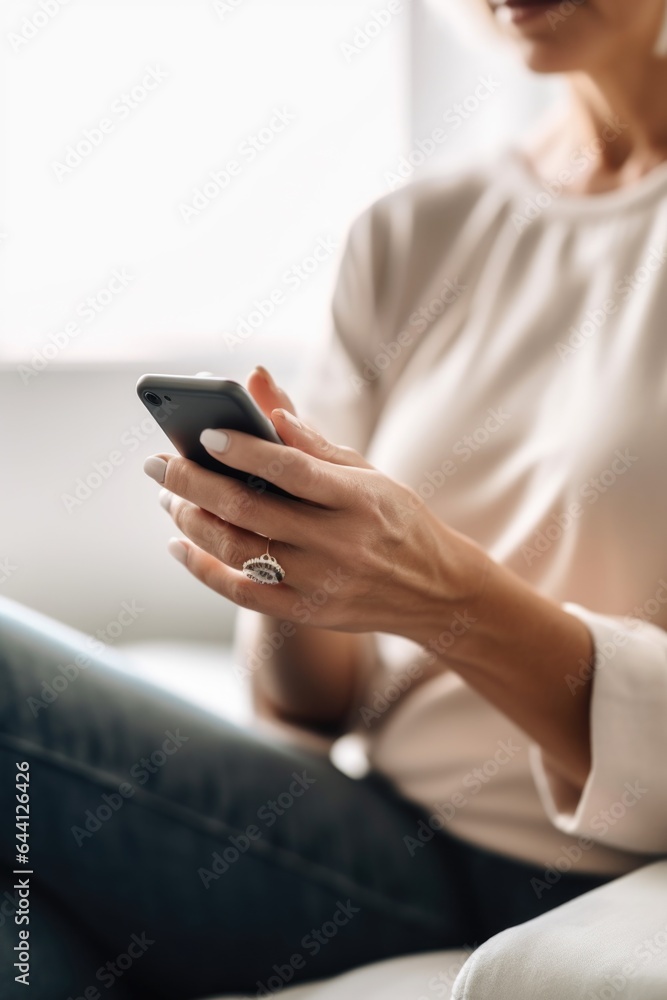 cropped shot of a unrecognizable woman using her cellphone at home cropped shot of a unrecognizable woman using her cellphone at home