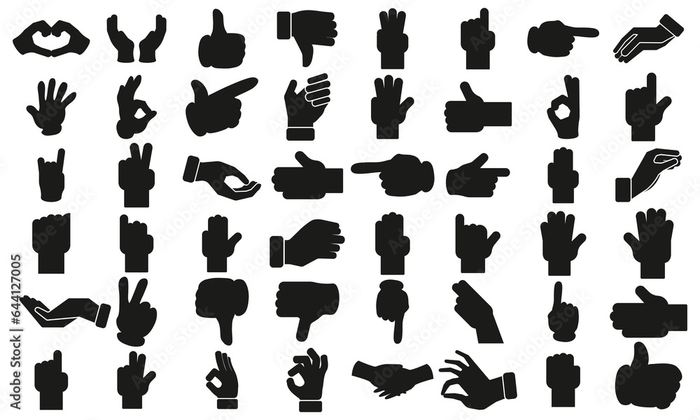 vector illustration of collection of hand gestures silhouettes, Hand vector, biggest collection of vector icons hands vector illustration of collection of hand gestures silhouettes, Hand vector, biggest collection of vector icons hands