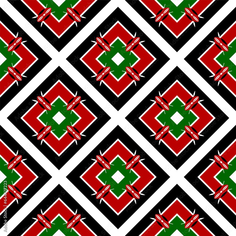Obraz premium kenyan flag pattern. african background. vector illustration
