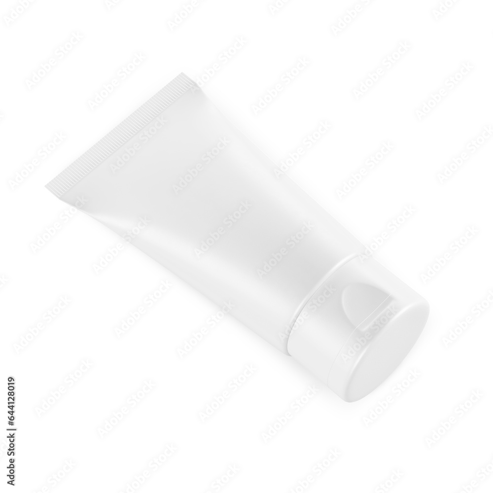a white cosmetic tube mockup isolated on a white background a white cosmetic tube mockup isolated on a white background