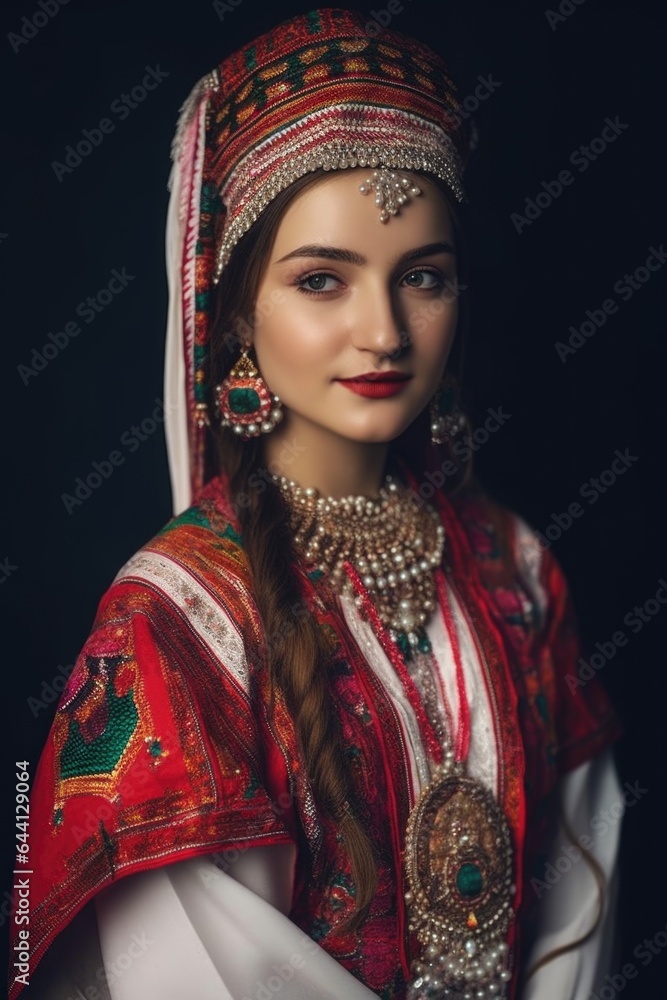 shot of a beautiful young woman in traditional clothing