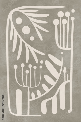 Printable wall art poster print. Hand drawn minimalism design for scandinavian interior. 