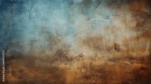Abstract classic wall with weathered grunge texture, Weathered blue wall with abstract pattern, rough texture, and rusty, stained metal.