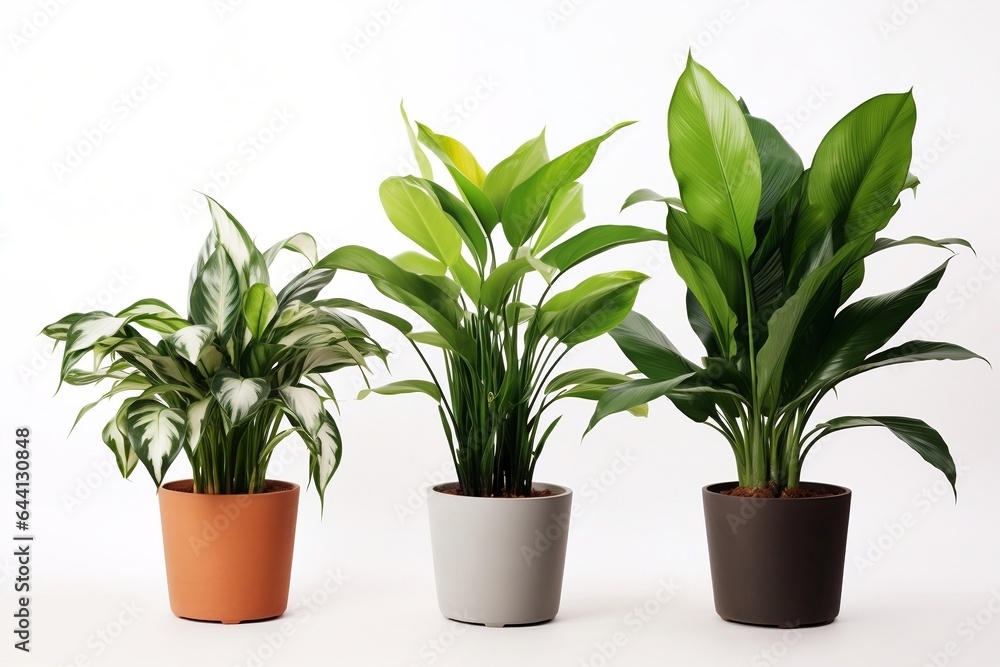 Fresh green foliage on white background Fresh green foliage on white background