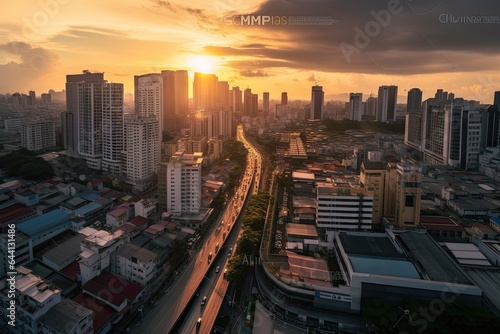  Manila Philippines centrum city in sunset 