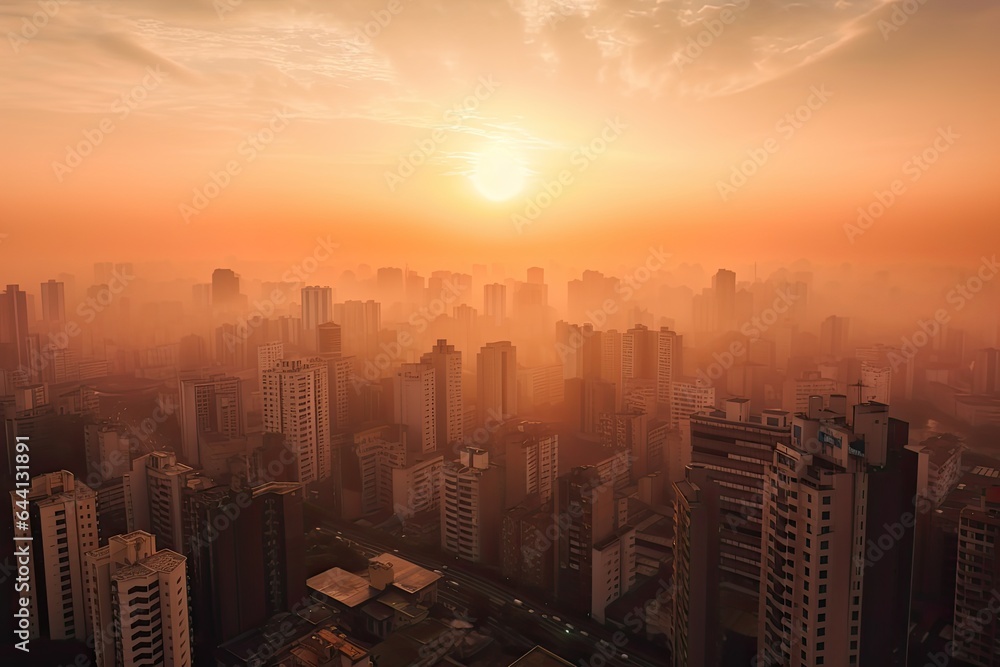 Sao Paulo Brazil centrum city in sunset 