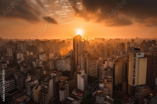 Sao Paulo Brazil centrum city in sunset 