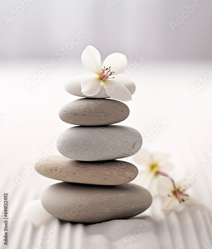 Stack of spa hot stones, zen concept.