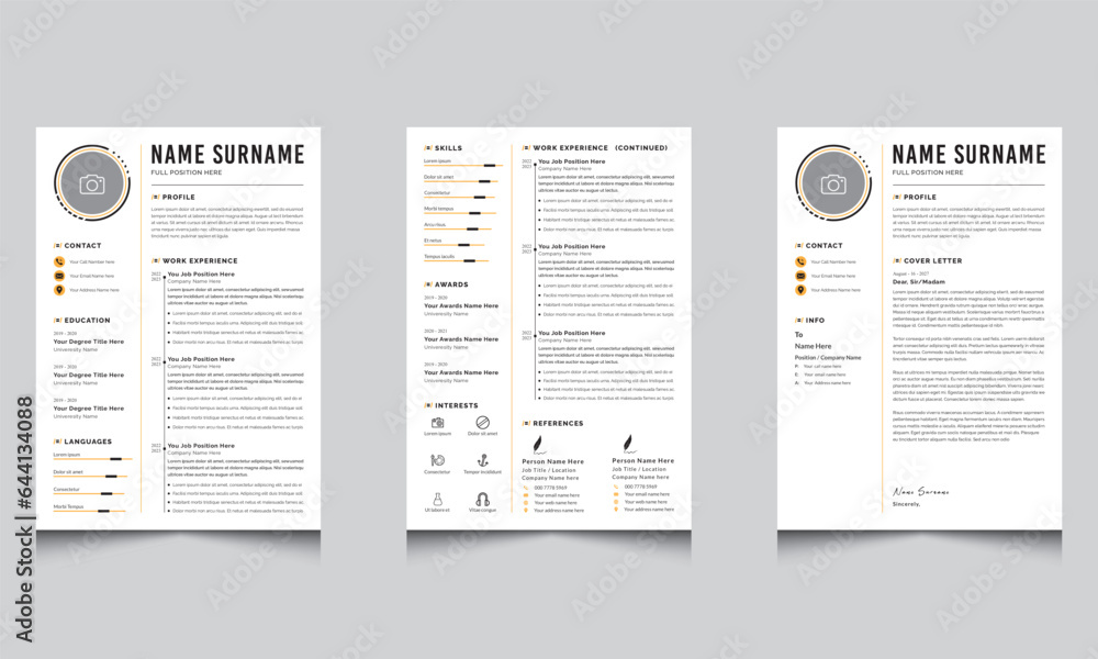 Modern Creative Resume Design and Cover Letter Layout