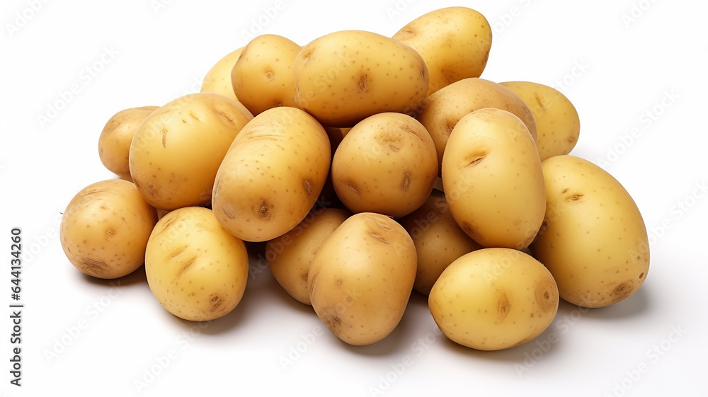 a mountain of potatoes is isolated against the background. a mountain of potatoes is isolated against the background.