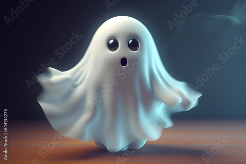 3d cute ghost Made with Generative AI