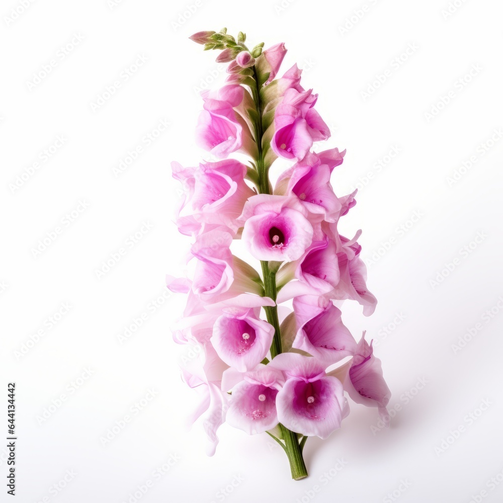 Photo of Foxglove Flower isolated on a white background Photo of Foxglove Flower isolated on a white background