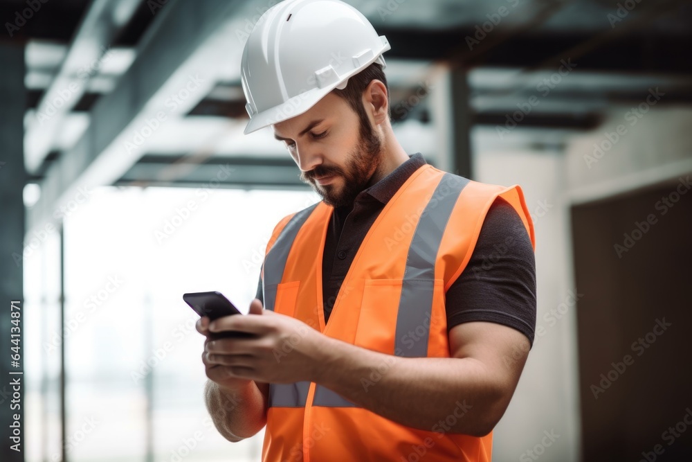 shot of a construction manager using his smartphone to send a text shot of a construction manager using his smartphone to send a text
