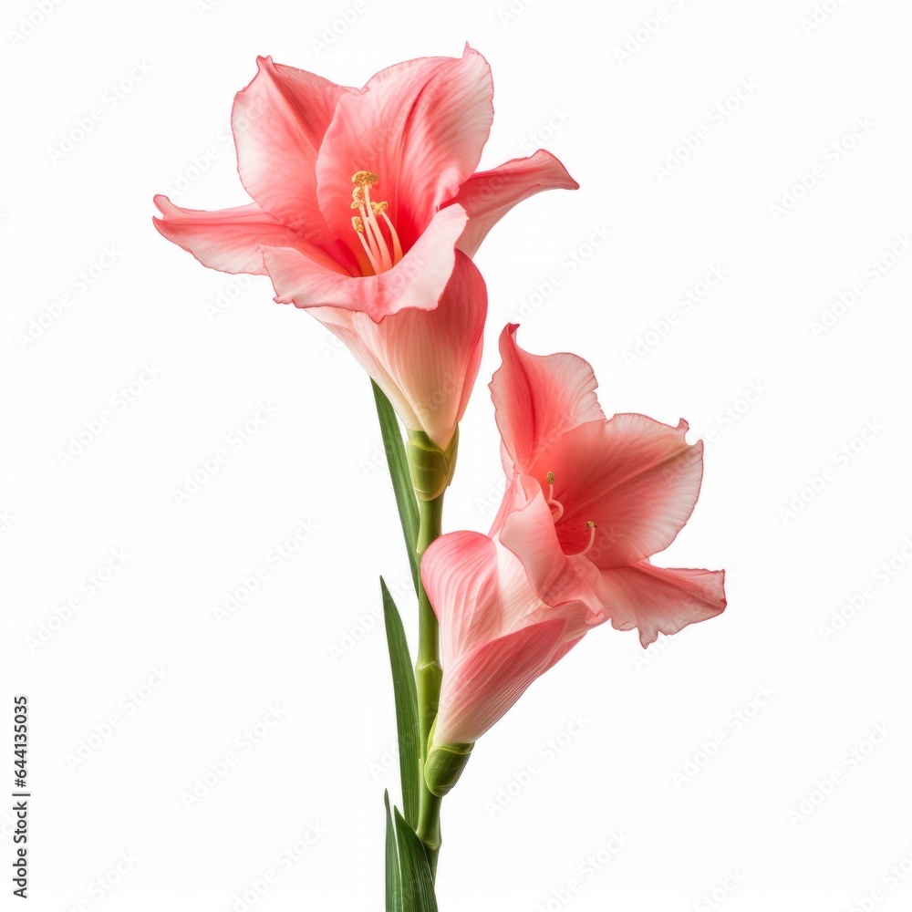 Photo of Gladiolus Flower isolated on a white background Photo of Gladiolus Flower isolated on a white background