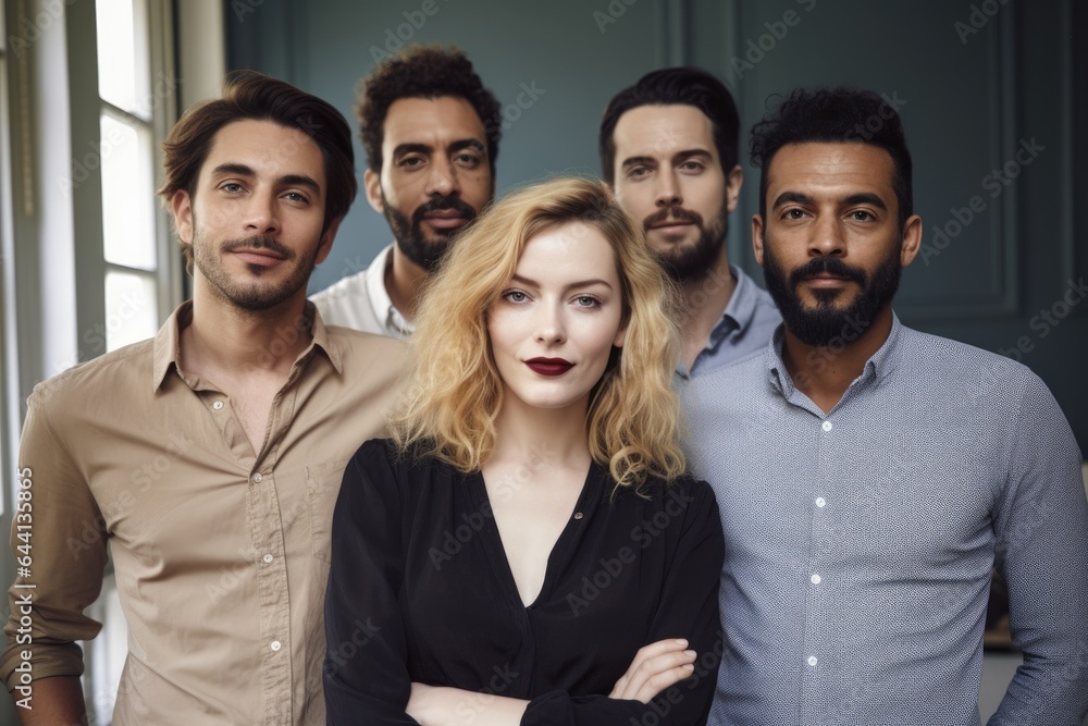 portrait of a group of creative businesspeople standing together at their office portrait of a group of creative businesspeople standing together at their office