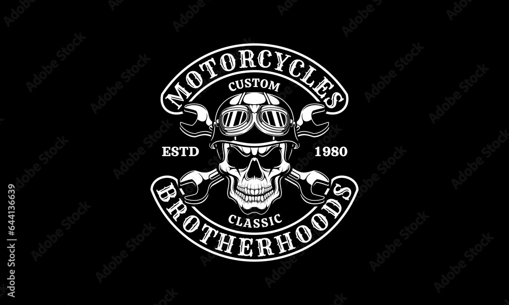 Obraz premium Motorclub Badge, Vintage skull vector