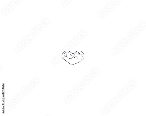 Dog and cat logo design template vector, line of pet logo design suitable for pet shop, store, cafe, business, hotel, veterinary clinic, Domestic animal vector illustration logotype, sign or symbol