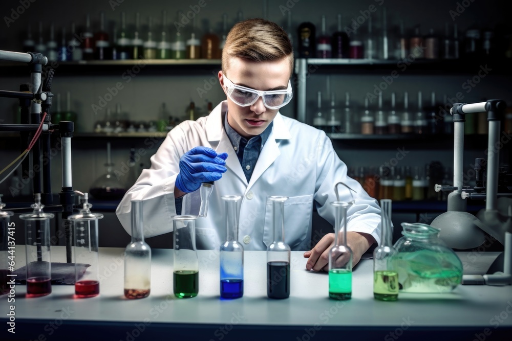 a young scientist working in his lab a young scientist working in his lab