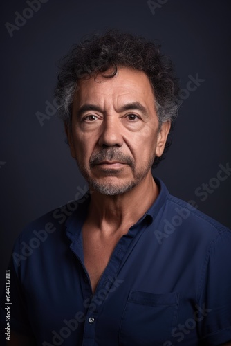 portrait of a man in front of gray studio background