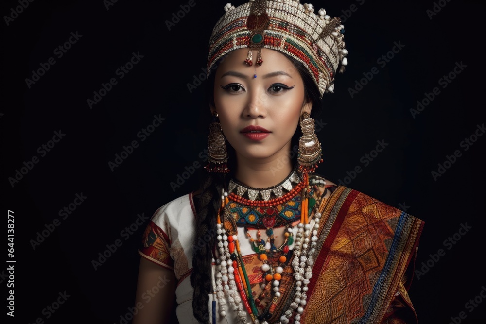 shot of a young woman wearing traditional tribal attire
