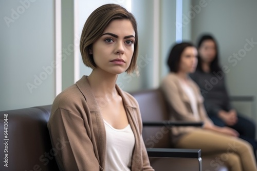 cropped shot of an attractive young woman sitting in a waiting room