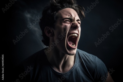 Angry screaming man. © Fotograf