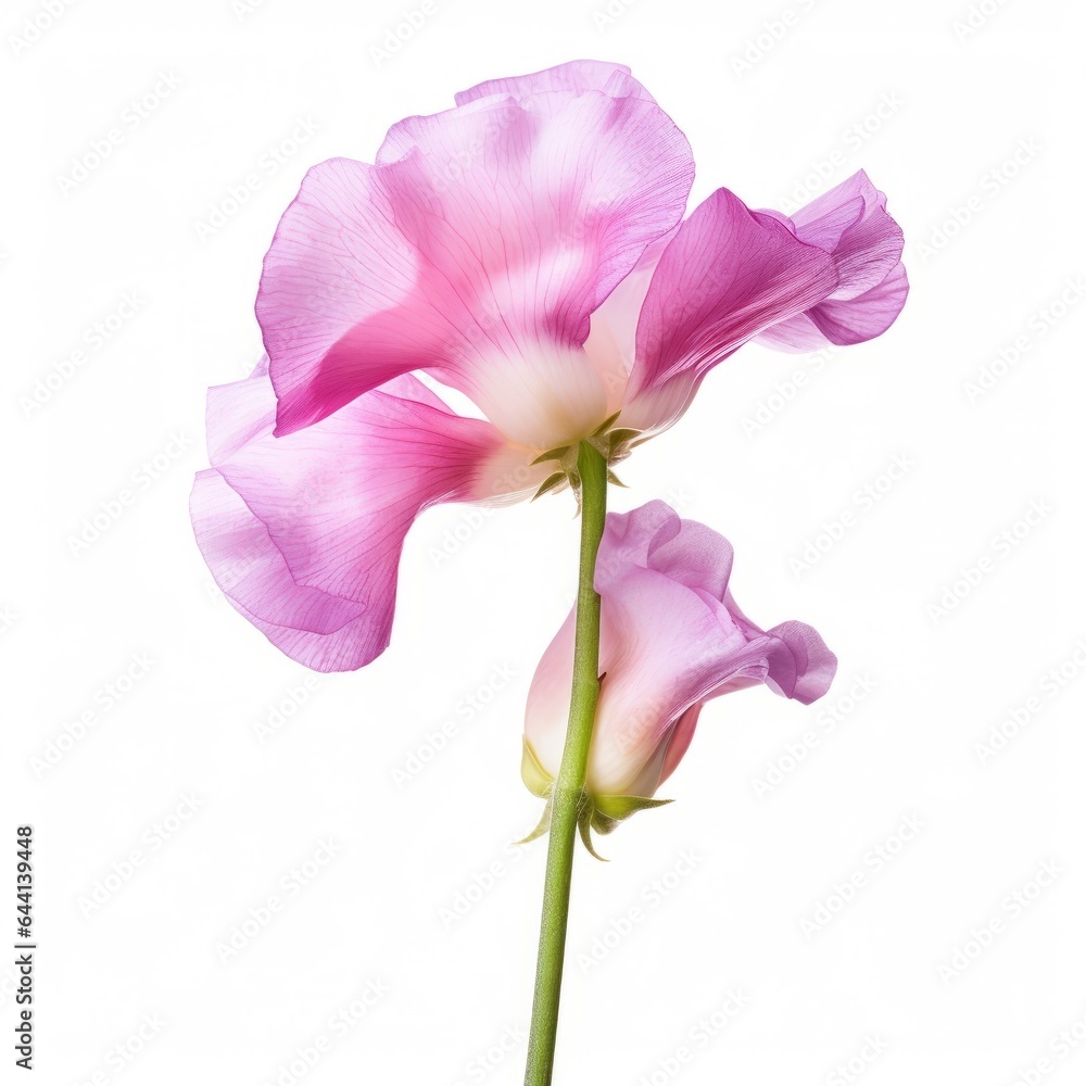 Photo of Sweet Pea Flower isolated on a white background