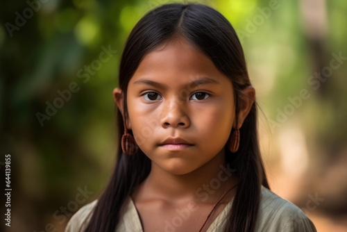 portrait of a confident young indigenous girl