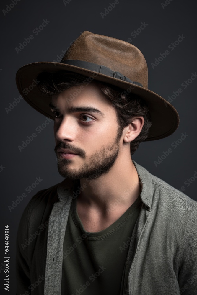studio shot of a handsome young man wearing a hat studio shot of a handsome young man wearing a hat