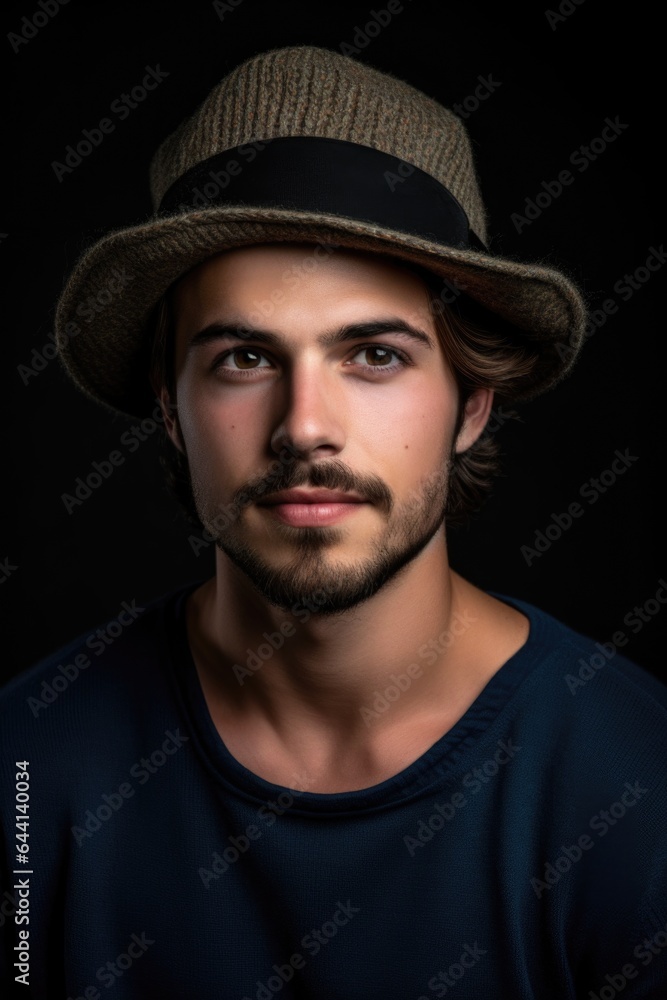 studio shot of a handsome young man wearing a hat studio shot of a handsome young man wearing a hat