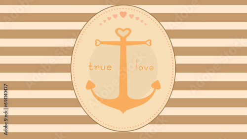 anchor love pastel brown stripes background