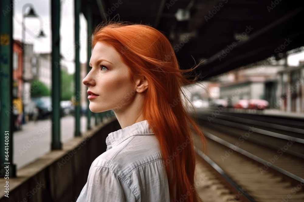 rearview shot of a young woman posing against an urban background