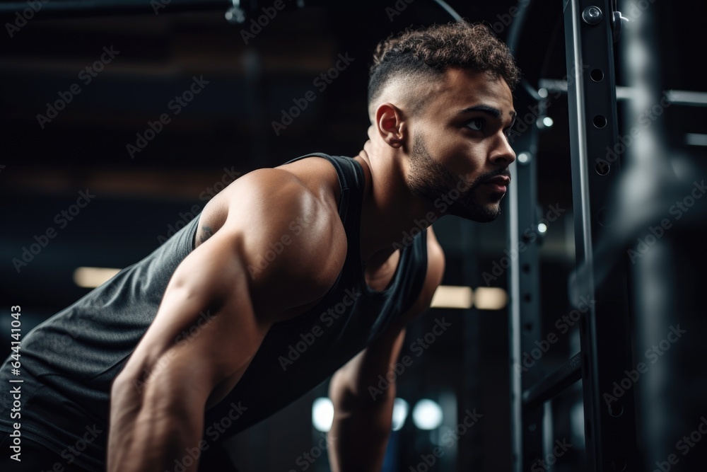 shot of a young man working out at the gym shot of a young man working out at the gym