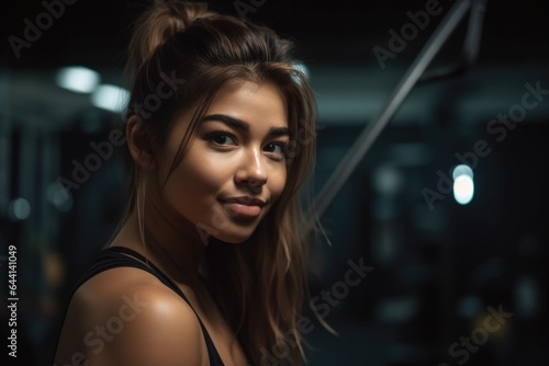 Wallpaper Mural cropped portrait of an attractive young woman working out in the gym Torontodigital.ca