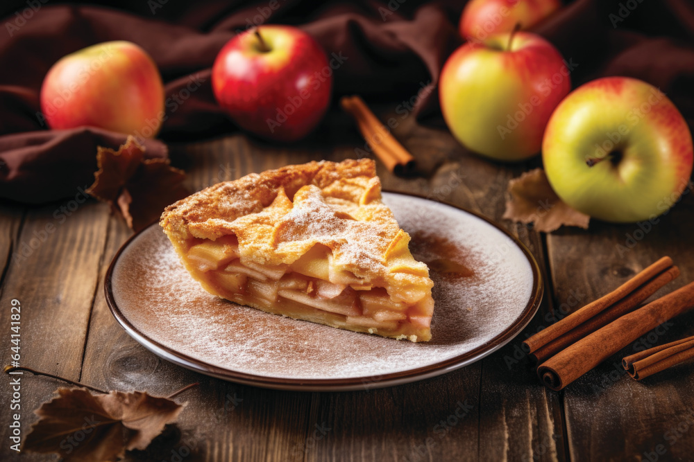 Homemade apple pie with cinnamon Homemade apple pie with cinnamon