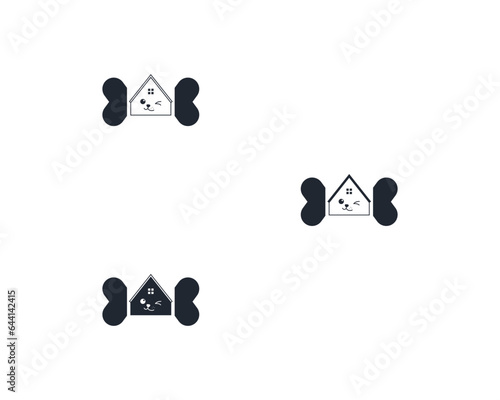 Dog and cat logo design template vector, line of pet logo design suitable for pet shop, store, cafe, business, hotel, veterinary clinic, Domestic animal vector illustration logotype, sign, symbol
