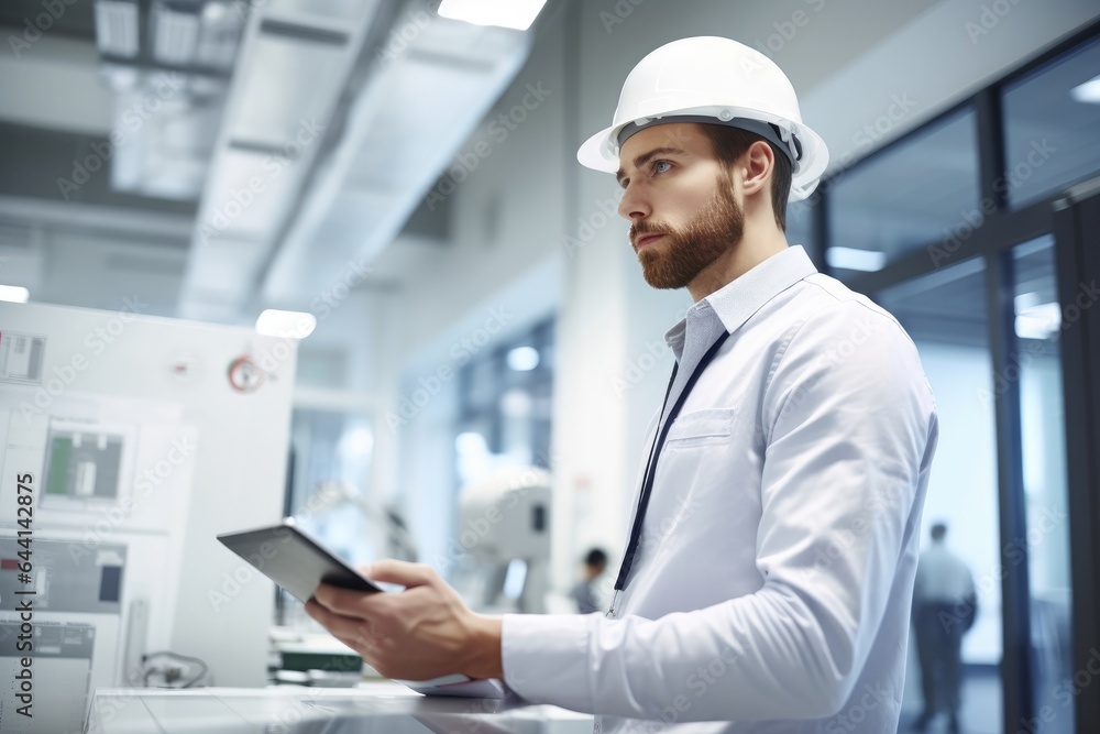 shot of a handsome young engineer using a digital tablet in the office shot of a handsome young engineer using a digital tablet in the office