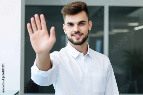 cropped shot of a handsome young engineer holding out his hand for © altitudevisual